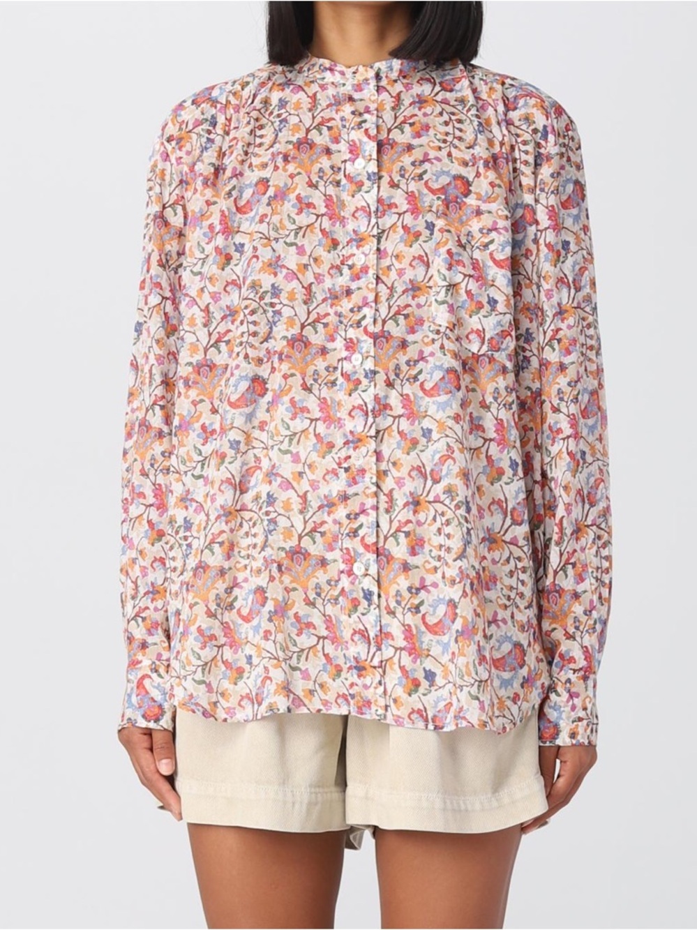 Isabel Etoile Marant Maria Floral Cotton Voile Blouse Top Shirt Size 44 (L/XL)